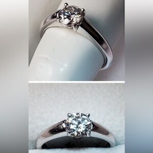 Platinum Wedding engagement anniversary woman’s ring Natural Diamond platinum
